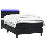 Box Spring krevet s madracem i LED crni 80 x 220 cm baršunasti | shoptok.hr