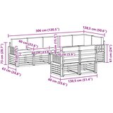  Set vanjskih sofa 8 pcs Bijela i antracit 306 x 128,5 x 73 cm | shoptok.hr