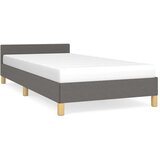  Posteljni okvir z vzglavjem temno siv 80x200 cm blago, (20600852) | Shoptok.si