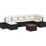  Sjedeća garnitura za vrt 8 pcs Crno i bijelo | shoptok.hr