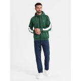 Ombre Unzipped men's hooded sweatshirt with piping - dark green | shoptok.hr
