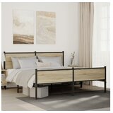 vidaXL Kovinski posteljni okvir brez vzmetnice sonoma hrast 183x213 cm Cene