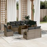 vidaXL 9-dijelni set vrtnih sofa od poliratana s jastucima sivi | shoptok.hr