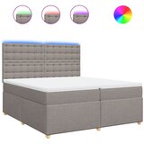  Krevet s oprugama i madracem smeđesivi 200x200 cm od tkanine | shoptok.hr