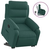 vidaXL Naslanjač s funkcijo vstajanja temno zeleno blago, (20927377) | Shoptok.si