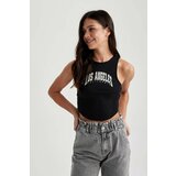 Defacto Fitted Printed Crew Neck Crop Singlet cene