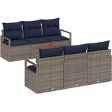  Sjedeća garnitura za vrt s jastukom 7 pcs Siva poliratan | shoptok.hr