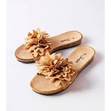 Gemre Brown flip-flops decorated with flowers Farland | shoptok.hr