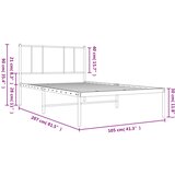  Metalni okvir za krevet s uzglavljem crni 100x200 cm | shoptok.hr