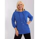 Fashion Hunters Navy blue plus-size sweatshirt with pockets