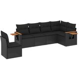  The Living Store Vrtna sedežna garnitura 6-delna z blazinami črna poli ratan - Vrtna Sedežna Garniture, (21459379) | Shoptok.si