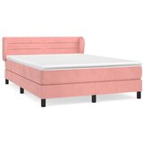 The Living Store Box spring postelja z vzmetnico roza 140x190 cm žamet - Box Spring Postelja, (21491539) | Shoptok.si