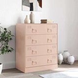 vidaXL Komoda ružičasta 67 x 39 x 83 cm čelična | shoptok.hr