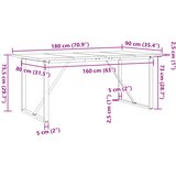  Blagovaonski stol O-oblika 180x90x75,5 cm od borovine i čelik | shoptok.hr