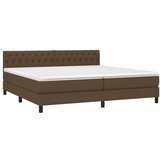  Krevet s oprugama i madracem tamnosmeđi 200x200 cm od tkanine | shoptok.hr