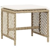  17-dijelni vrtni blagovaonski set od poliratana s jastucima bež | shoptok.hr