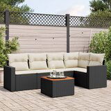 vidaXL 6-dijelni set vrtnih sofa s jastucima crni od poliratana | shoptok.hr