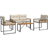  Set vanjskog namještaja s jastukom 4 pcs Krema | shoptok.hr