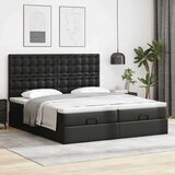 vidaXL Otomanski posteljni okvir z vzmetnicami črn 160x200cm um. usnje | Shoptok.si