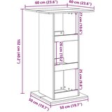  Barski stol s prostorom siva boja hrasta 60x60x102 cm drveni | shoptok.hr