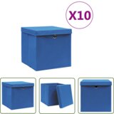 The Living Store škatle s pokrovi 10 kosov 28x28x28 cm modre - škatla, (21744952) | Shoptok.si