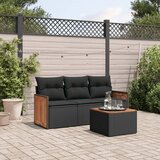 vidaXL 4-dijelni set vrtnih sofa od poliratana s jastucima crni | shoptok.hr