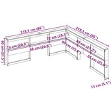  Knjižnica vzglavje L-oblike 200 cm trdna borovina | Shoptok.si
