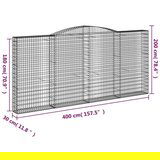  Lučne gabionske košare 3 kom 400x30x180/200cm pocinčano željezo | shoptok.hr