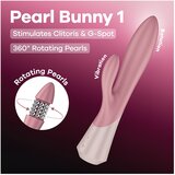 Satisfyer Pearl Bunny 1 vibrator z rotirajućim kuglicama u obliku zeca (rozi) | shoptok.hr