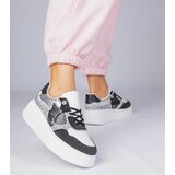 Gemre Black sneakers with glitter and animal print Bertula | Shoptok.si