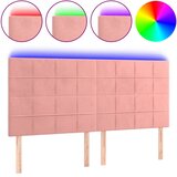  LED uzglavlje ružičasto 200x5x118/128 cm baršunasto | shoptok.hr