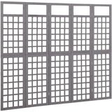 vidaXL Pregrada/rešetka s 5 panela od jelovine siva 201,5 x 180 cm | shoptok.hr