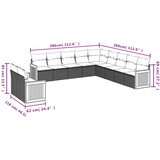  11-dijelni set vrtnih sofa od poliratana s jastucima bež | shoptok.hr