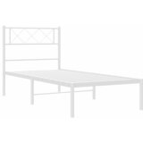  Metalni okvir za krevet s uzglavljem bijeli 100x190 cm | shoptok.hr