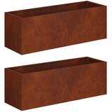  Vrtna saksija 2 kom. Rđa 40 x 20 x 20 cm Otporni čelik | shoptok.hr