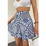 Dewberry 42016 Womens Lightweight Viscose Summer Skort-WHITE-BLUE | Shoptok.si