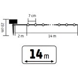  Solarni LED niz 14m, 200 toplo belih dioda | ePonuda.com