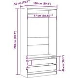  Ormar Artisan hrast 100x50x200 cm konstruirano drvo | shoptok.hr