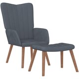  The Living Store Stol za sproščanje s stolčkom temno siv žamet - Stol Za Sproščanje, (21445407) | Shoptok.si