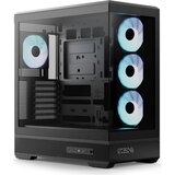 Aero Cool P500B Digi ARGB crni prozirni prozor, PC Midi-Tower, panorama pogled uključujući 4x 120mm ARGB PVM | shoptok.hr