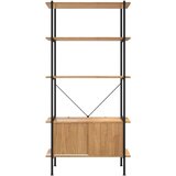  Polica s 5 razina i ormarićem 80 x 40 x 163 cm od čelika i drva | shoptok.hr