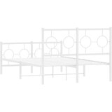  Metalni okvir kreveta uzglavlje i podnožje bijeli 120x190 cm | shoptok.hr