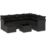 Maison Chic Seti vrtnega pohištva - Vrtna garnitura - Vrtni pohištvo set 8-delna z blazinami črn poli ratan, (21799424) | Shoptok.si