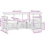  Setovi sofa 4 pcs Bijela i bež 185,5 x 126,5 x 73 cm Poliester | shoptok.hr