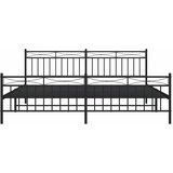  Metalni okvir kreveta uzglavlje i podnožje crni 193x203 cm | shoptok.hr