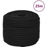 vidaXL Delovna vrv črna 14 mm 25 m poliester u