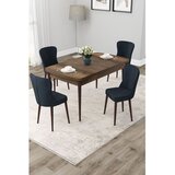 Hanah home trpezarijski set Due, sto na razvlačenje i 4 stolice, ploča u dekoru drveta Baroque, antracit tkanina Babyface | Eponuda.com
