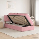  Krevet s od storage s uzglavljem Ružičasta 100 x 200 cm Baršun | shoptok.hr