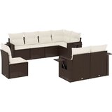  8-dijelni set vrtnih sofa s jastucima smeđi od poliratana | shoptok.hr
