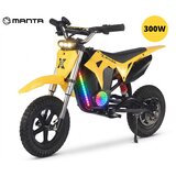 Manta XRIDER CROSS 12 PRO otroški električni motor, 12" gume, 300W motor, 15km doseg, 144Wh 36V 4Ah baterija, vzmetenje, disk zavora, LCD zaslon, RGB LED osvetlitev, črno-rumen (Volt Yellow) - - Bonajo | Shoptok.si